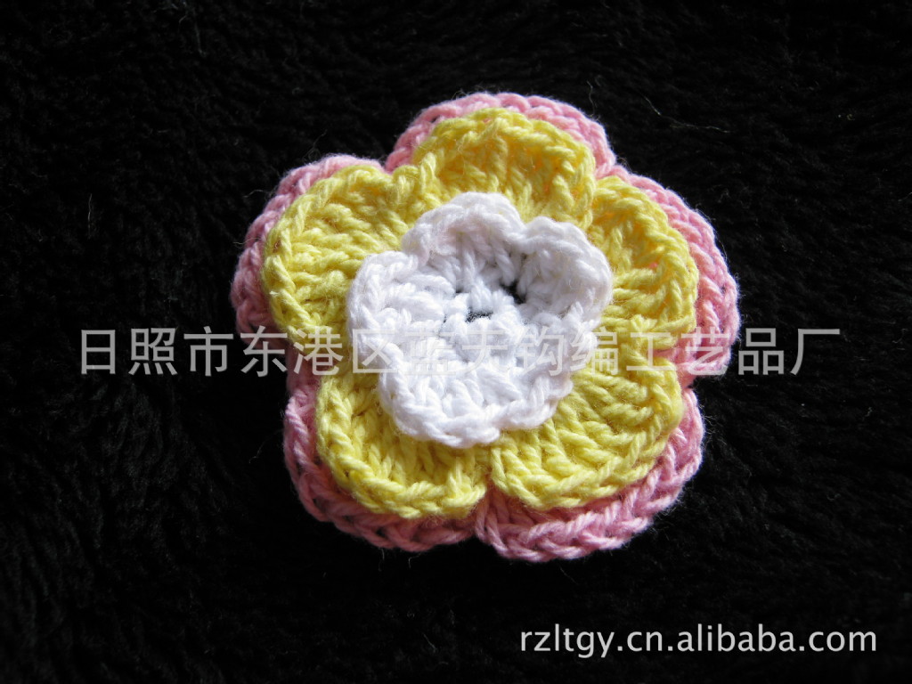 毛线花、毛线钩花、手工毛线花、毛线编织花