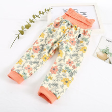 日单尾货女童加厚加绒裤子 秋冬儿童棉裤卡通动物小兔保暖裤外穿