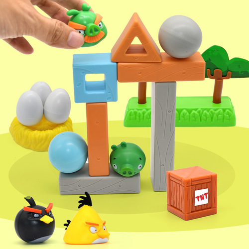 Genuine Angry Birds set complete set of building blocks slingshot catapult children's toys boys build