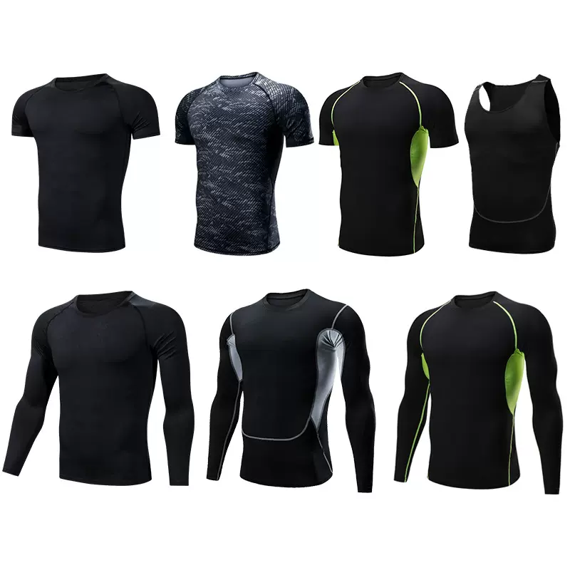 紧身衣男速干衣健身服跑步运动田径训练健身上衣紧身裤
