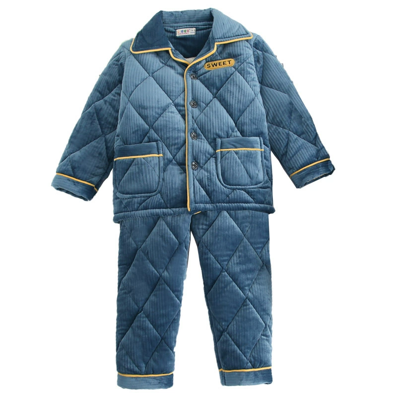 Children's velvet winter pijama thickened crystal, quilted long-sleeve, sleeves, set, for teenagers, for secondary school