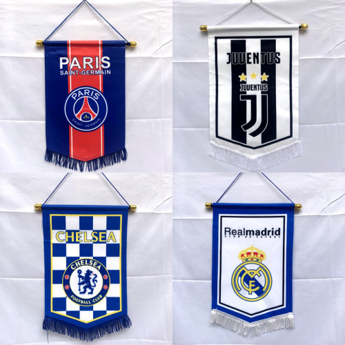 Club fan supplies Manchester City, Inter Milan, Real Madrid, AC Milan, Juventus, Atletico Madrid, Paris exchange flags, five-pointed flags, hanging flags