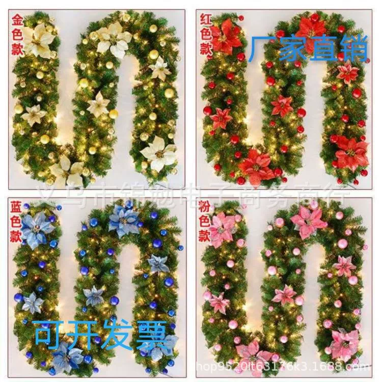 Рождественские украшения из ротанга 2,7 м ПВХ шифрование Рождественская гирлянда из ротанга отель украшение торгового центра рождественские украшения