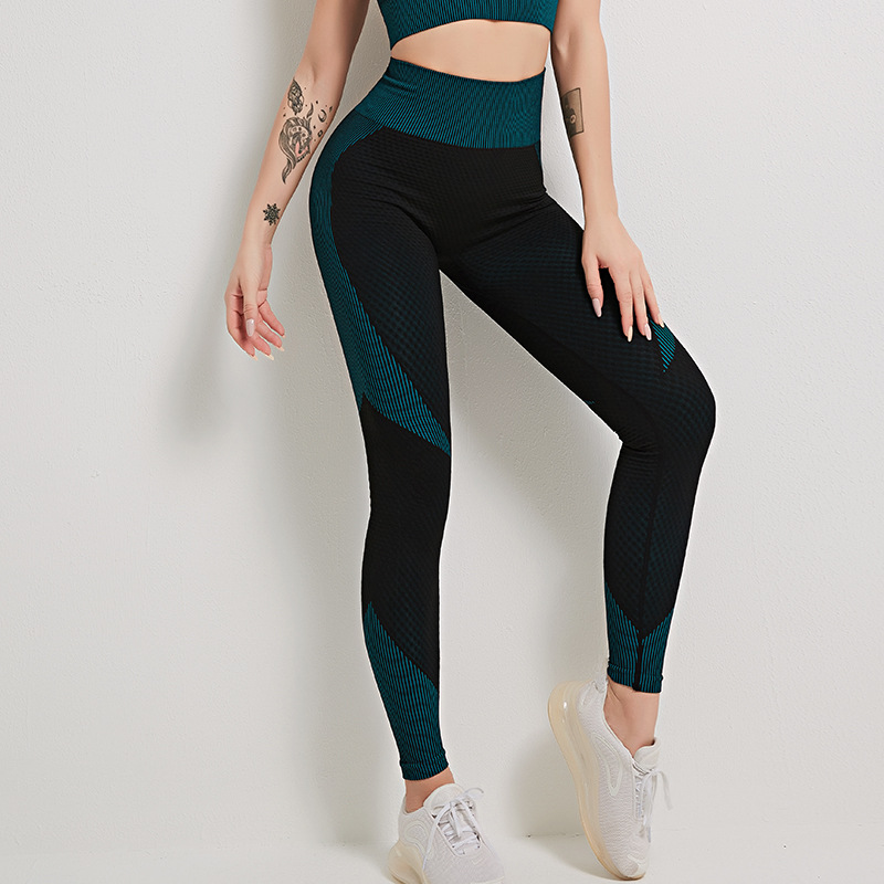 Conjunto de Yoga sin Costuras Estilo Europeo y Americano, Nuevo Estilo Otoño-Invierno, Tejido Elástico, Levanta Glúteos, Ropa Deportiva de Yoga de Secado Rápido