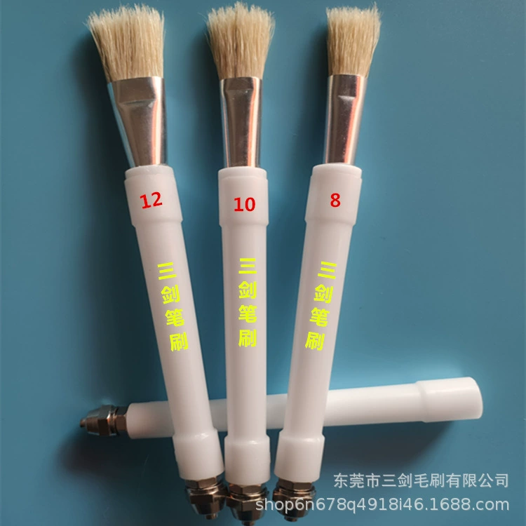 Трехлезвийные кисти для обувных машин, различные типы кистей для нанесения клея, плоские кисти, круглые кисти, кисти с полыми деревянными ручками, специализированные для механического нанесения клея.