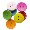 Wholesale supply of wooden circle buttons, colored bowl -shaped dotted lines of wood buckle cartoon clothing auxiliary materials