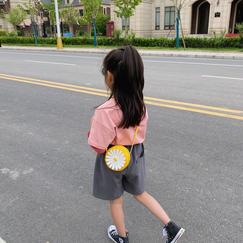 Bolso de los niños Nueva Ronda Margarita bolsa de mensajero moda chica bebé bolso de hombro estilo occidental todo-fósforo monedero