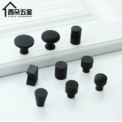 Modern cabinet matte black gold handle single hole round bed side cabinet aluminum wardrobe door cabinet drawer handle