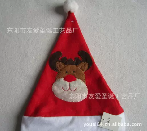 生产厂家，定做 贴布绣圣诞帽  毛毡无纺布