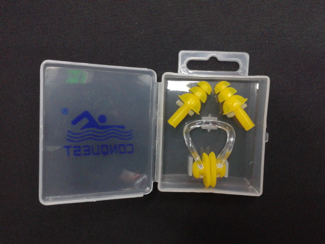 厂家大量供应搏路 conquest 高档柔软防水硅胶鼻夹耳塞 游泳配件详情图5