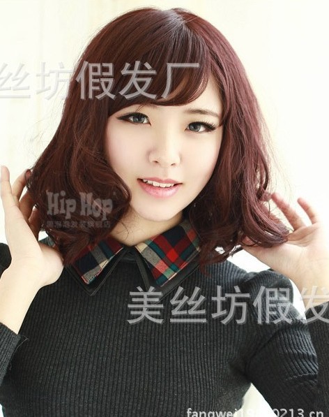 Wig Long curly hair fluffy Qi Liu Pear head Wig girl student hairstyle Special wholesale