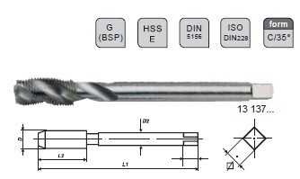 德国wollschlaeger沃施莱格G管螺纹机用丝锥挤压丝锥手用丝锥螺旋