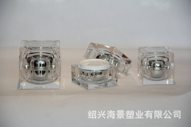 厂家供应 透明膏霜瓶 圆角四方膏霜瓶 翻盖膏霜瓶