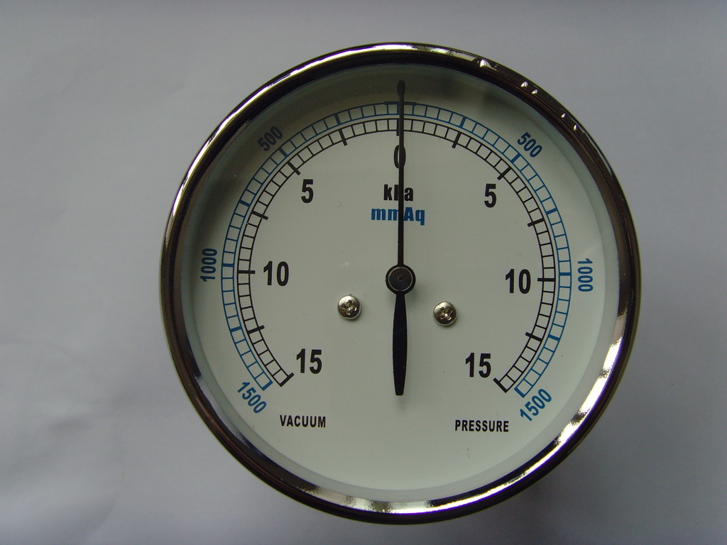 75MM轴向无边微压表，正负15KPA,Hasnow/KLM/Hsum静压膜盒压力表