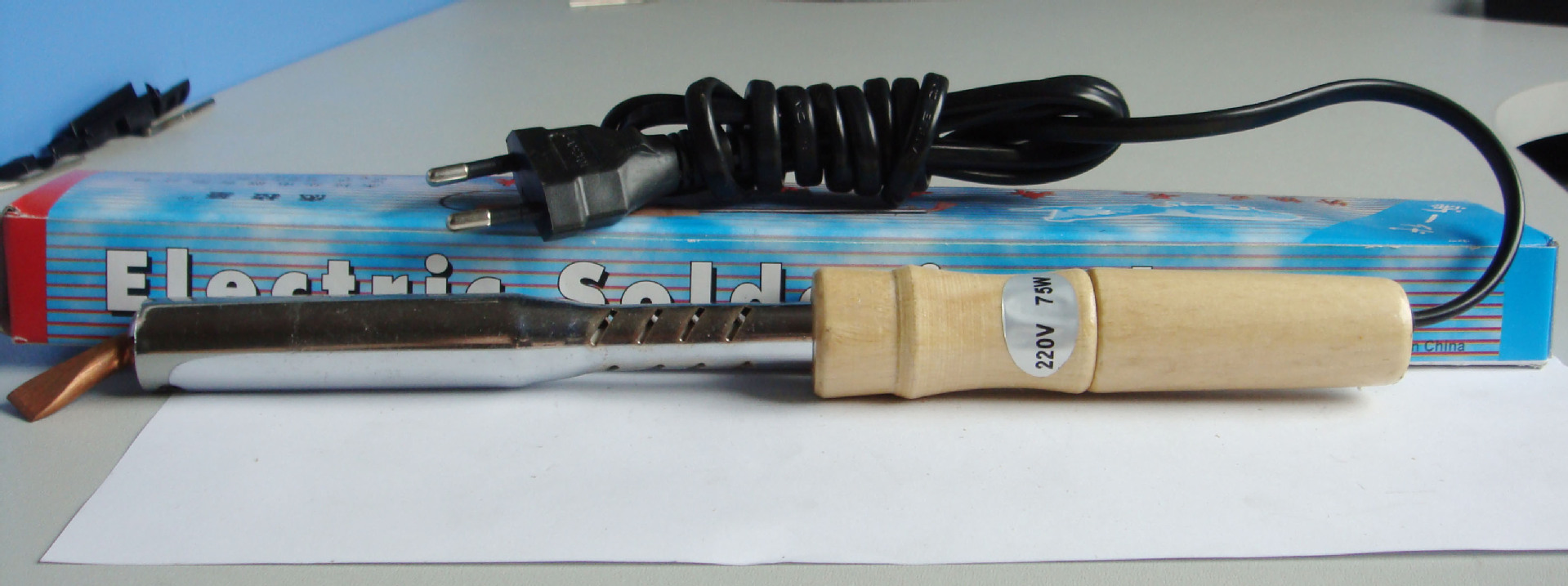 75w电烙铁 长寿命电烙铁 外热式木柄扁头电烙铁 生产厂家