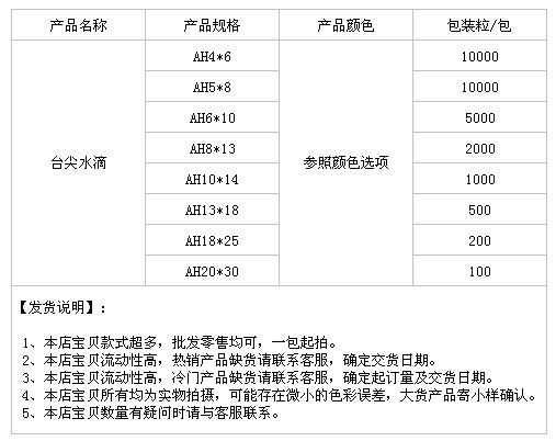 仿水晶玻璃水钻水滴形钻仿台亚克力钻 尖底钻手机美容DIY配件钻详情10