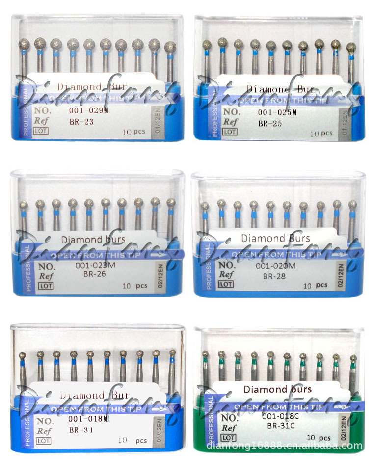 出口高质量金刚砂车针 可钻磨树脂烤瓷软玉金属自然牙等 BR系列|ru