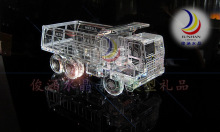 专业水晶模型礼品山东临工重机货车摆件汽车设计打样白水晶