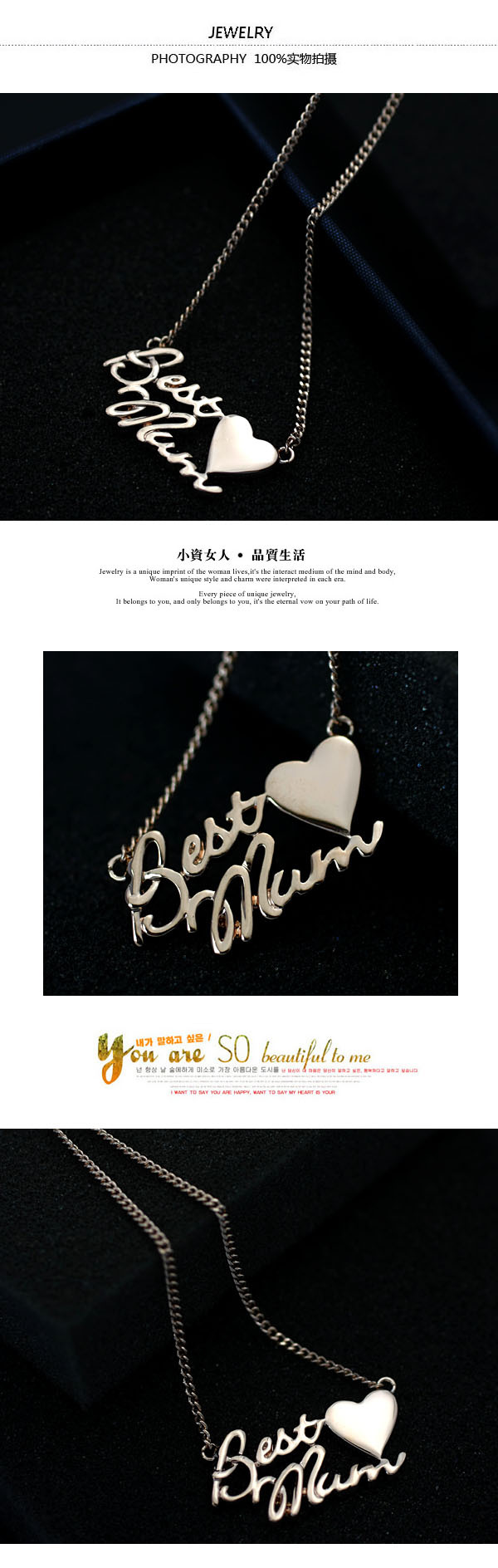 Fashion Simple Letter Heart Pendant New Trend Necklace display picture 1