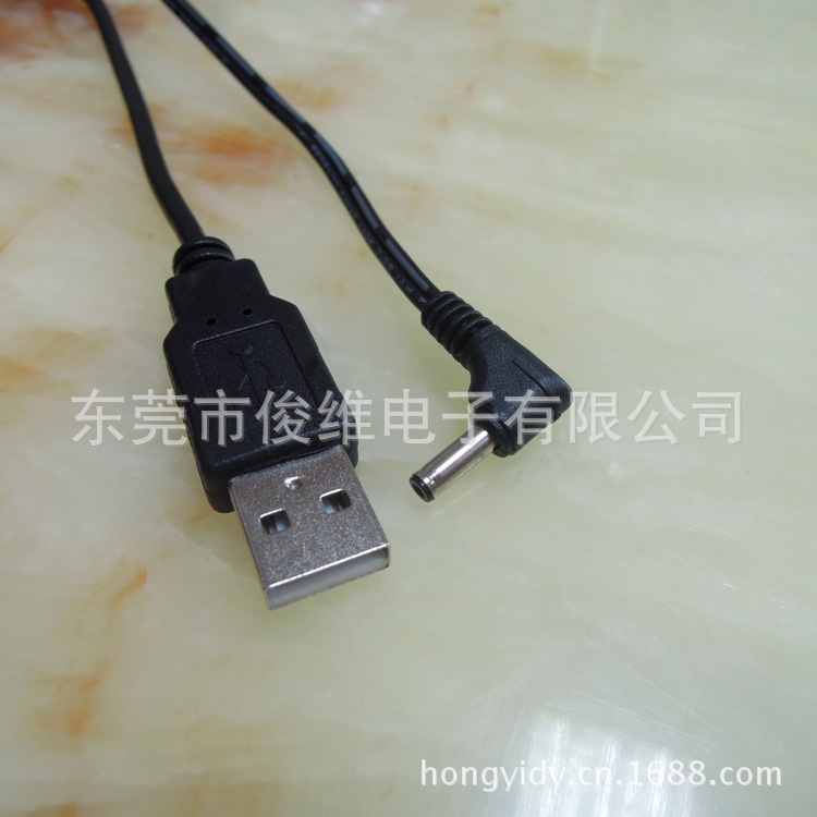 USB充电线 usb电源线 A公转DC弯头35135 东莞生产厂家批发