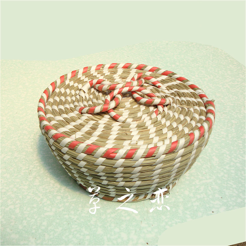 香茅草编制收纳盒  馒头筐  食品筐|ru