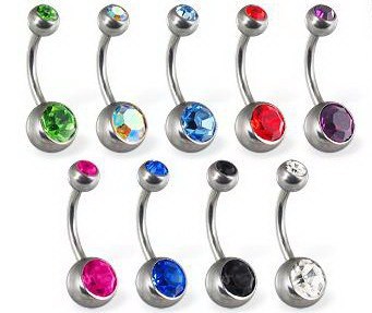 Fashion Stainless Steel Umbilical Ring Diamond Simple Umbilical Ring display picture 1