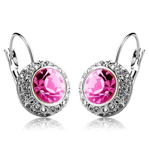 Half-Moon Crystal Earrings - Image 2