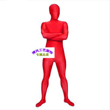 红色莱卡全包紧身衣半包连体衣塑身衣/舞台演出服COS动漫装ZENTAI