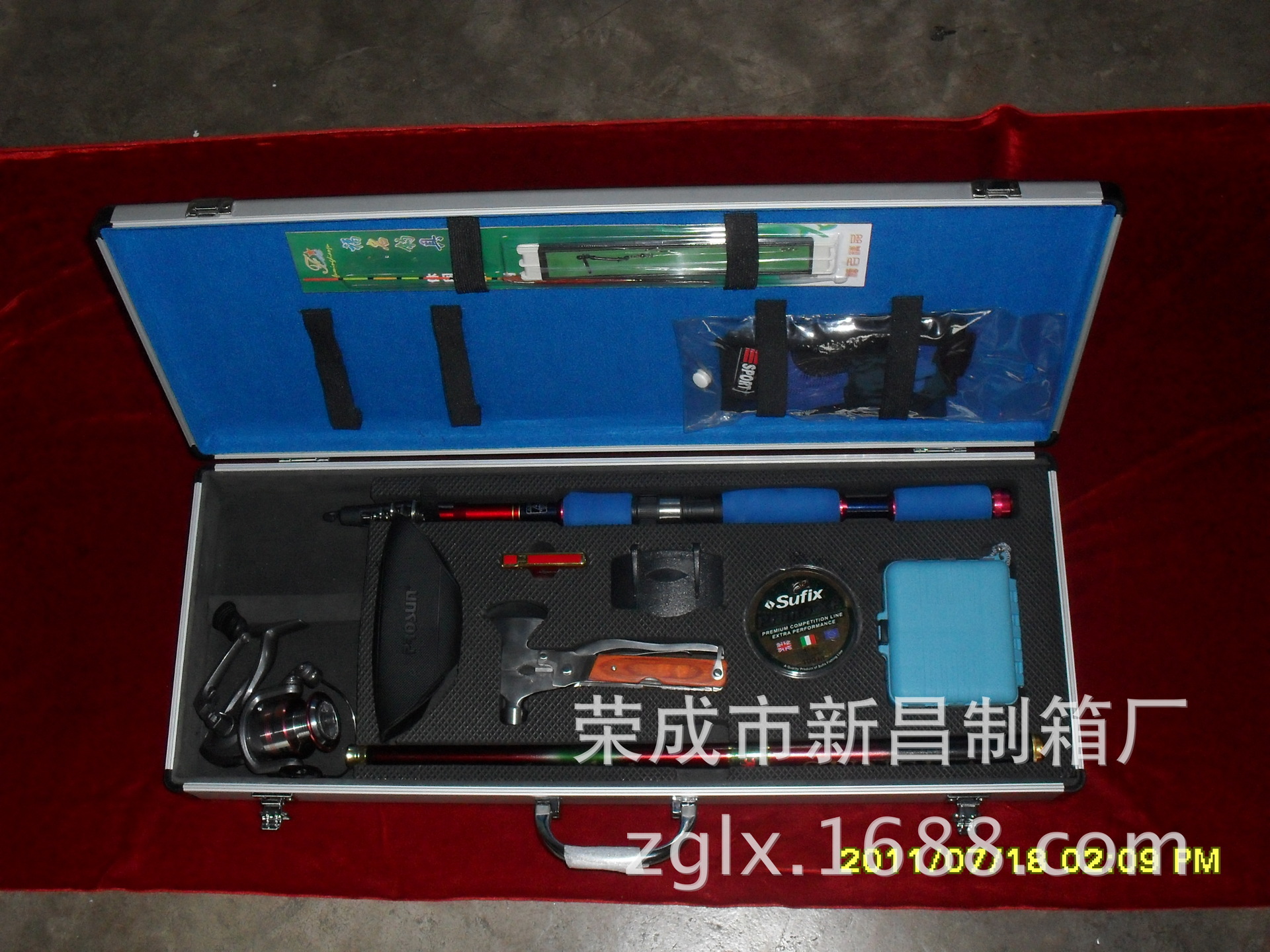 厂家按需订做渔竿铝箱渔具铝箱拉杆铝箱手提铝合金箱仪表铝箱