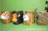 Wooden jewelry handmade with animals, drawing pens, pens holder