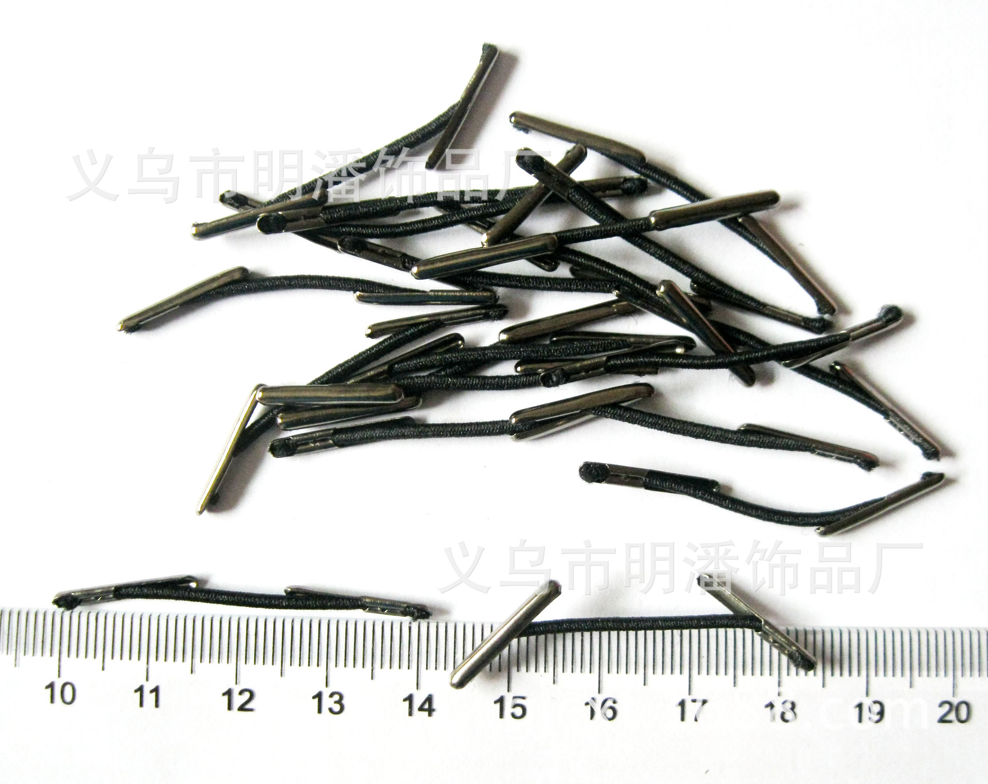 供应卡头弹力绳包装戒指绳 化妆用具绑绳 4.5CM长黑色可定做尺寸