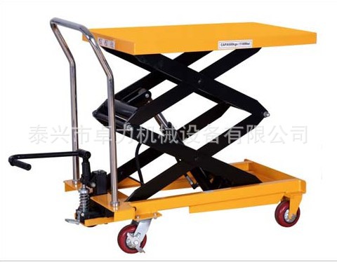苏州双剪叉液压平台车，手推平台车，升高1.3米平台车