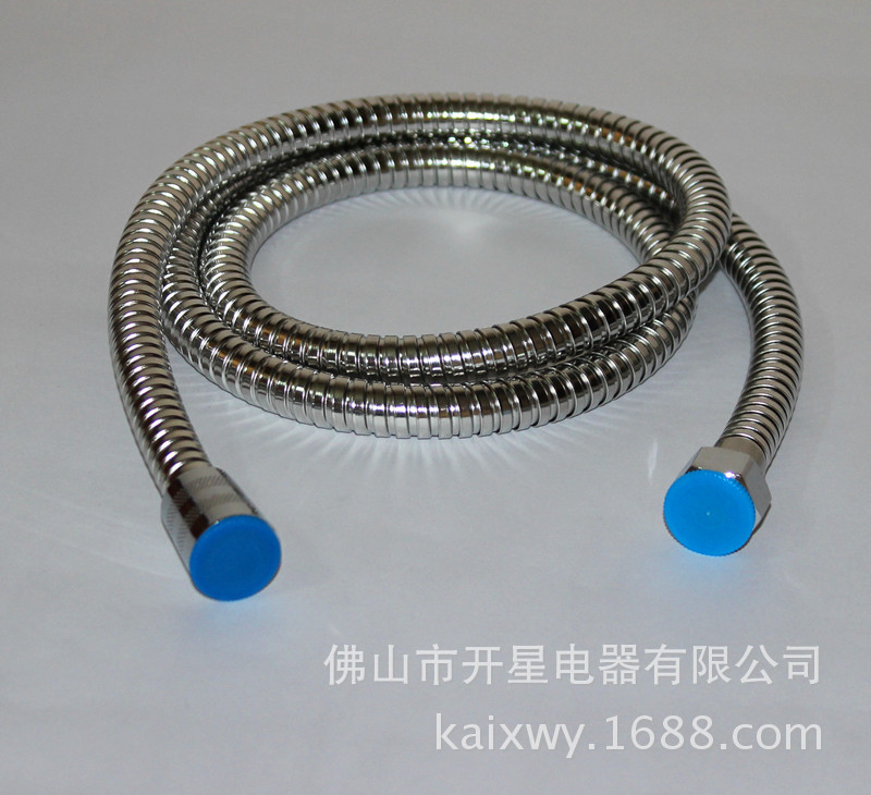 [开星卫浴]1.5M抽拉防爆双扣管 铜头铜帽不锈钢抽拉防爆淋浴软管|ru
