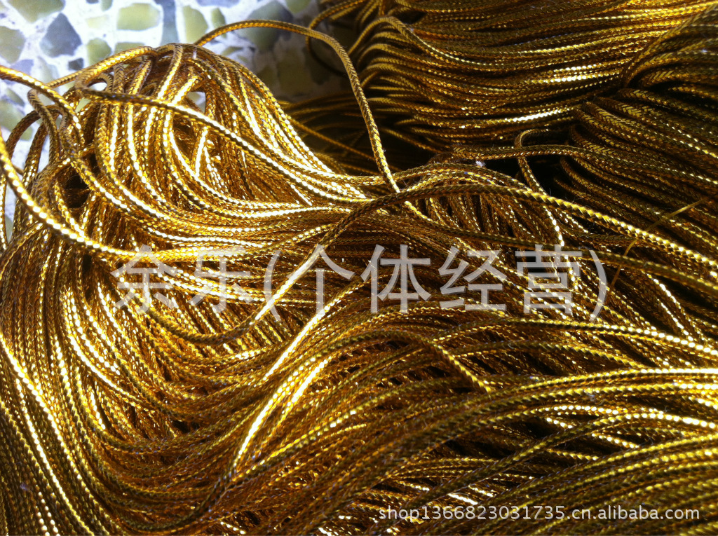 厂家（无弹力）2MM圆形金色银色有芯绳子  等各种产品