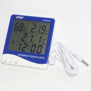 胜利VC230A室内外双探头数字温度表 湿度计 温湿度计