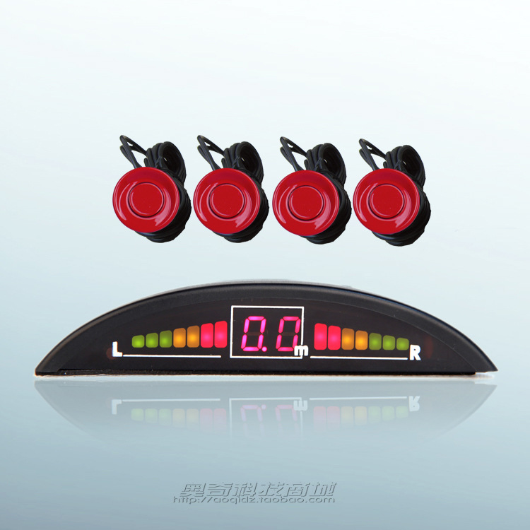 奥奇 LED1-4大月牙倒车雷达 家用汽车倒车雷达 新款感应倒车雷达|ru