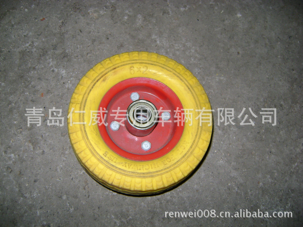 6*2寸发泡轮 PU轮子  6X2 免充气轮 小轮子 6寸聚氨酯轮