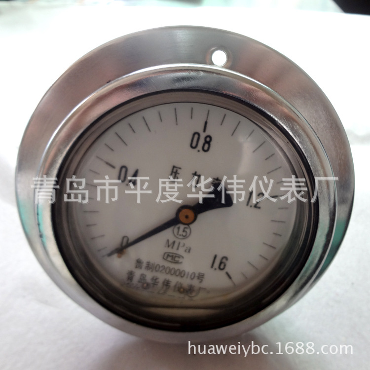 厂家直销  轴向耐震压力表   Ytn100-1.6MPa 常年供应  【图】