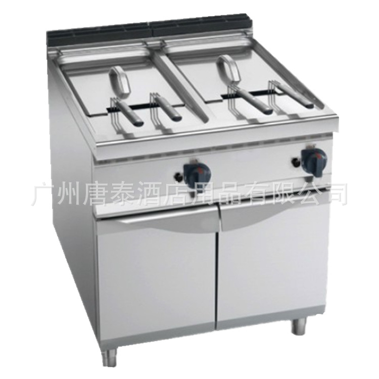 厂家生产高档厨房设备燃气炉具M-LBF8H-G燃气双缸炸炉下储柜