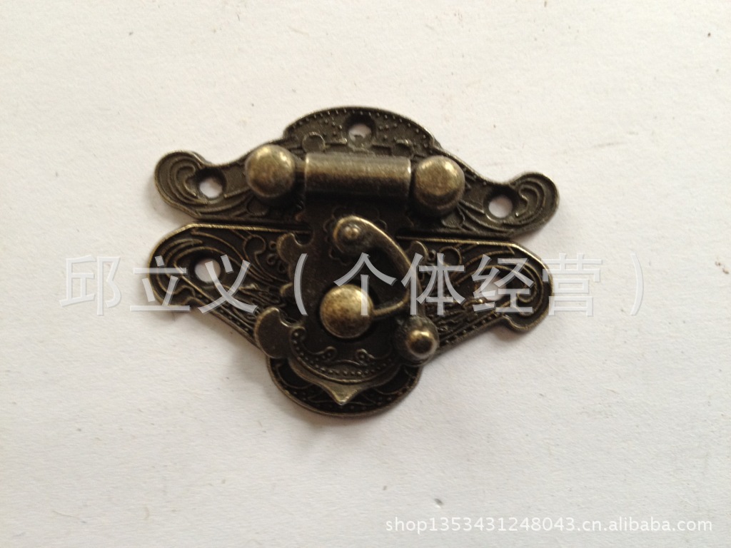 仿古箱扣锁扣木盒礼盒搭扣合金锁扣包装扣子小号37*27MM