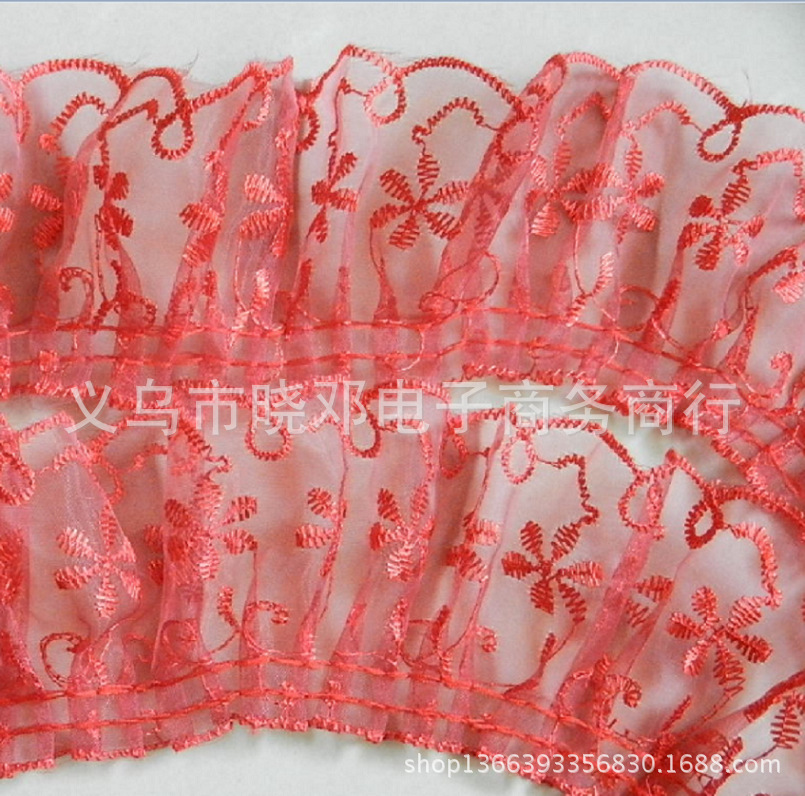 供应窗帘花边 7cm刺绣蕾丝花边 DIY卡通花束装饰材料 服装辅料