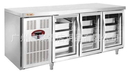 供应卧式三玻门GN风冷冷藏台GN1800AR3H-S