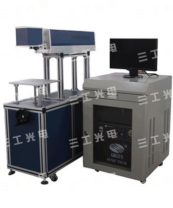 武汉三工供应食品包装袋激光打码机 日期、条形码打号