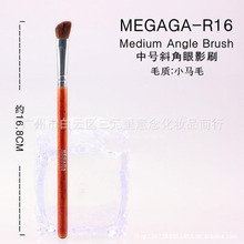 廠家直銷MEGAGA 仿紅木長桿學生化妝刷 斜角 眼影刷 毛刷 化妝刷