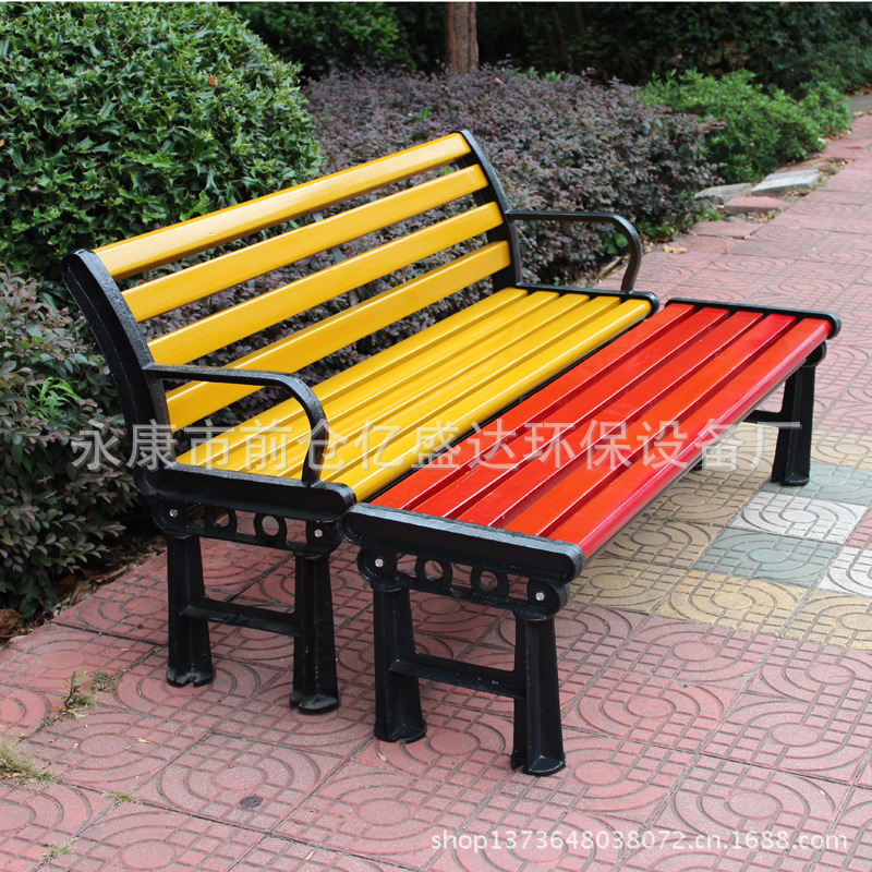 outdoors Park chair cast iron Cast Zuodeng Anticorrosive solid wood chair gardens Seat Market Scenic spot decorate