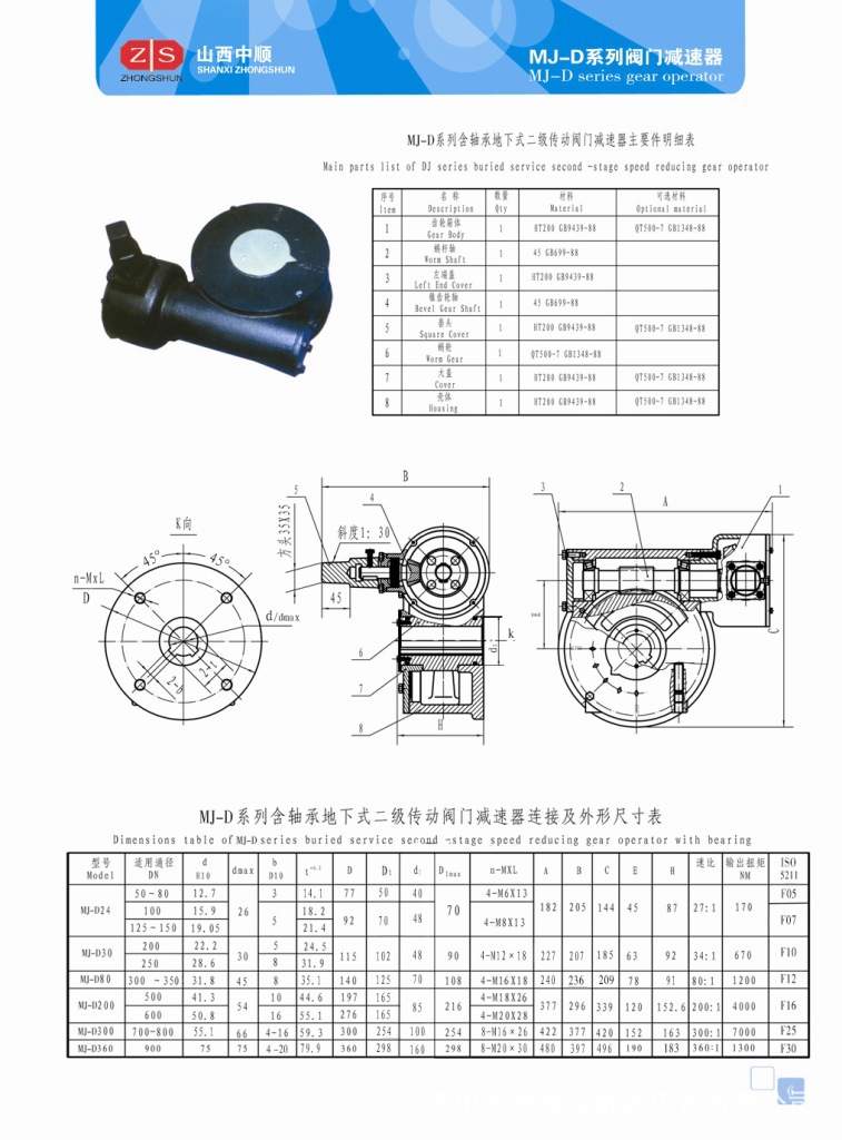 厂家直销地下水下驱动头、减速器、手动头、驱动头、山西蜗轮头