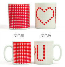 I love you创意变色水杯子浪漫情侣马克杯礼品感温杯陶瓷我爱你