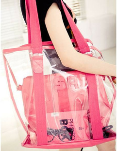 Fashion 2021 summer new pattern transparent letter SR crystal jelly Beach Bag tycoon Master bag