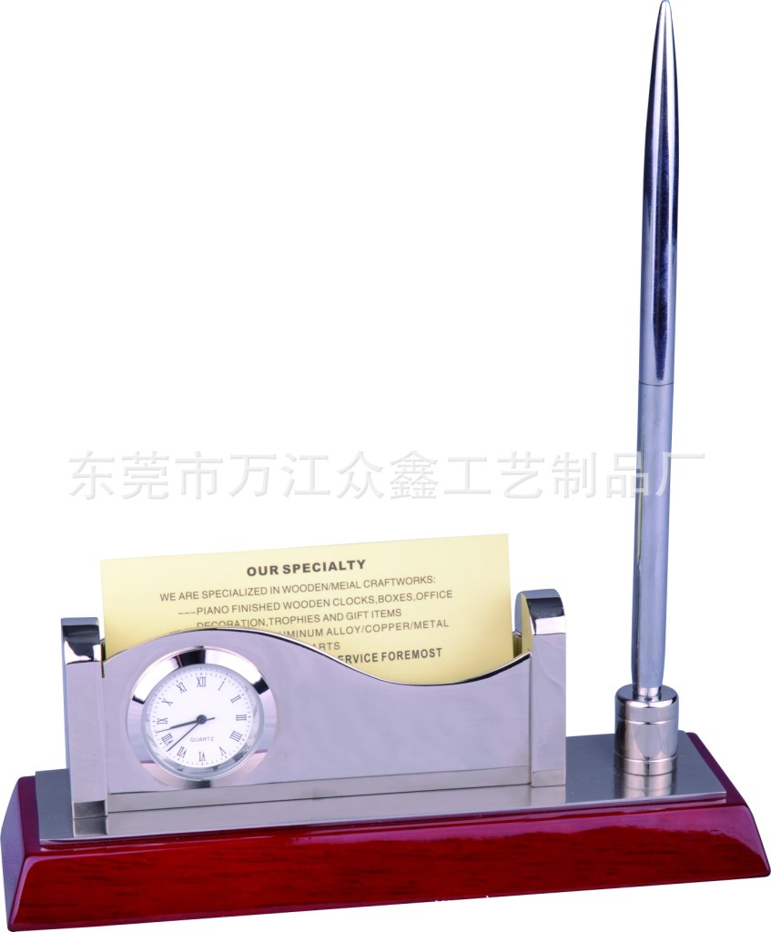 Factory supply clock pen holder business card holder three-in-one office decor office gift