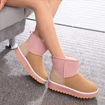 �����¿�ʱ��Ůʽѩ��ѥƴɫŮѥ�ӱ�ů��Ͳ��ѥѩ��ѥ��������